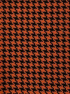 Orange Black Acrylic Houndstooth Upholstery Fabric - Sold By The Yard - 54"