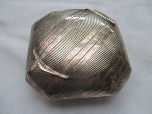 Seltene Art Deco Dose - versilbert - um 1940 - selten - innen Vergoldet - Puder - Bild 1 von 6