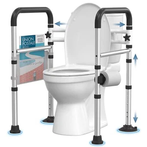 Toilet Safety Rails for Seniors, Adjustable Detachable Toilet Safety Frame wi... - Picture 1 of 6