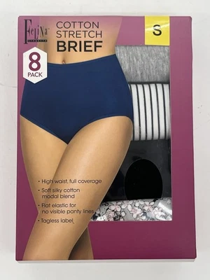 Nuevo paquete de 8 calzoncillos Felina lencería para mujer de algodón elástico cintura alta talla pequeña Foto 1 de 2