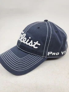 Titleist Pro V1 FJ Golf Pro Hat Cap Navy Blue Patch Logo Strapback Adjustable - Picture 1 of 12