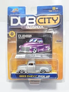 1953 CHEVY PICK UP TRUCK 1/64 JADA 2002 DUB CITY OLDSKOOL SERIES 1 - SILVER - Picture 1 of 3