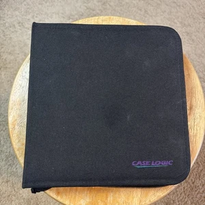 Vintage 8.5” Case Logic MiniDisc Zipper Binder Holds 24 Black - Picture 1 of 6
