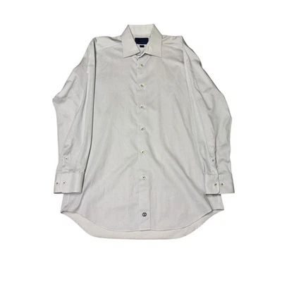 Camisa de vestir David Donahue para hombre blanca micro puntos 16,5 32/33 100 % algodón Foto 1 de 4