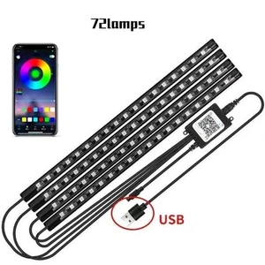 Interactive Car Atmosphere Lights USB LED Strip APP Voice Control 72 LEDs - Picture 1 of 7