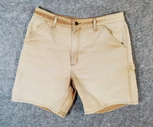 Vintage 90s Faded Carhartt Shorts Brown Duck Canvas Carpenter Size 34* B25 BRN - Picture 1 of 18