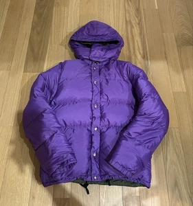 Crescent Down Works Puffer Jacket Nylon Sz S USA Purple/Olive Green - Picture 1 of 3