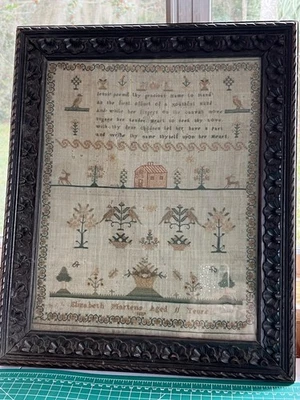 Antique Needlework Sampler Elisabeth Martens 1839 - Image 1 of 4