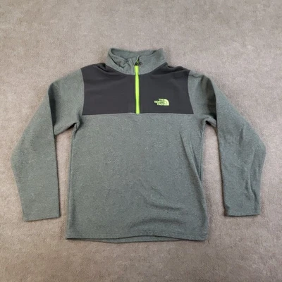 North Face Sweatshirt Boys Large Gray 1/4 Zip Fleece Outdoor Lightweight Jacket - Image 1 of 4