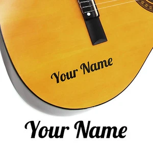 2 x Guitar Name Stickers - Personalised Acoustic Electric - Wing Style - Picture 1 of 18
