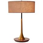 Mid Century Modern Table Lamp Desk Lamps Fabric Shade with LED Bulb