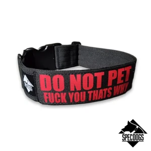 Tactical 2" K9 schwarz 2 Linien Hundehalsband mit Namen Aufnäher Schnellspannschnalle seitlich - Bild 1 von 8