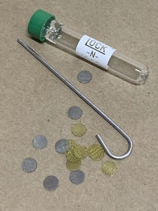 Lock N Load "GREEN Top" Glass Chillum Pipe + POKER & SCREENS 9mm x 3" - Picture 1 of 2