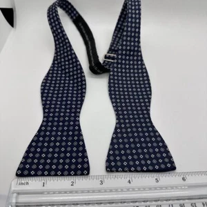 Billy Reid Bow Tie Blue and White 100% Silk Adjustable - Picture 1 of 4