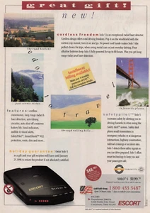 1996 Vintage Print Ad Escort Solo 5 Radar / Laser Detector Safety Pilot Cordless - Picture 1 of 2