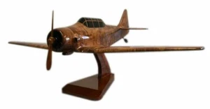 North American Aviation T-6 Texan USAF Trainer Aircraft - Wooden Desktop Model. - Picture 1 of 5