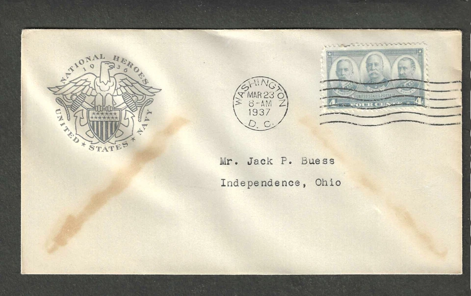 #793 4c NAVY ISSUE FDC-WASHINGTON,DC MAR 23-1937 FARNAM CACHET - Image 1 of 1