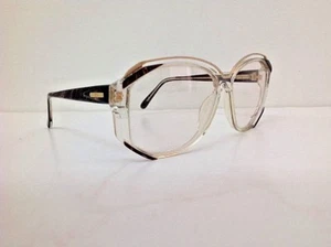 Atrio occhiale da vista vintage 1987 grande cellluloide trasparente oro donna - Foto 1 di 1