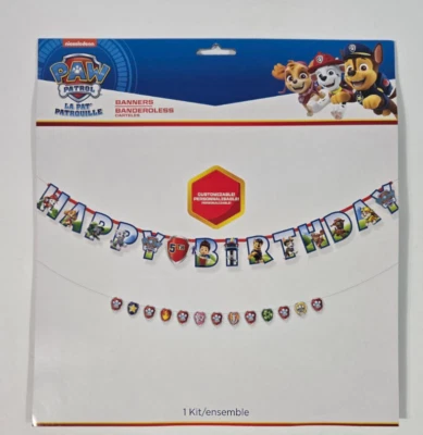 Banner de feliz cumpleaños personalizable Paw Patrol Foto 1 de 2