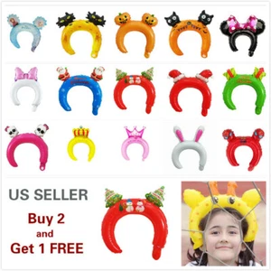 17 Pcs Set Inflatable Headband Headband Hair Band Adult Kids Halloween Christmas - Picture 1 of 12