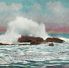 Surf at Googins Rocks Old Orchard Beach Illustration Print ME Vintage Postcard