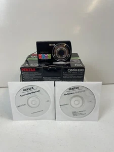 Pentax Digital Camera Optio E80 Black Tested & Working NO BATTERIES OR SD CARD - Picture 1 of 7