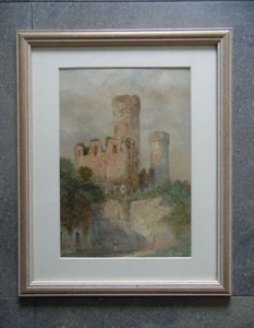 Guardias del castillo de Conwy 1885. Acuarela 1885 monograma CEB Charles Edward Bentley - Imagen 1 de 7