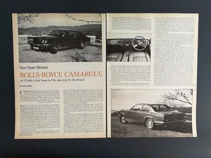 Rolls-Royce Camargue 1975 vintage - artículo original de 3 páginas - Imagen 1 de 2