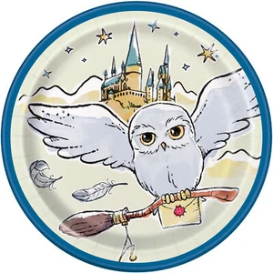 Harry Potter Party Plates Hogwarts Birthday Party Paper Dessert Cake Plates x 8 - Picture 1 of 2