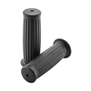 BikeMaster Classic Lines Street Motorcycle Grips Black 7/8" 118MM - Picture 1 of 1