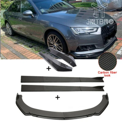 Carbon Fiber Front&Rear Bumper Lip Splitter Side Skirt For Audi A3 A4 A5 Q3 Q5 - Image 1 of 4