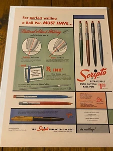 Vintage 1970 Scripto Pens For Perfect Writing ad - Picture 1 of 1