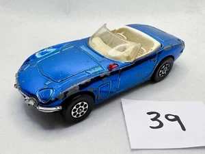 VINTAGE CORGI TOY WHIZZWHEELS 375 TOYOTA 2000GT DIECAST SPORTS CAR METALLIC BLUE - Picture 1 of 5