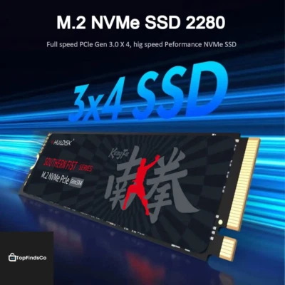 HUADISK SSD interne M2 NVMe 2280, 128Go-1To, pour PC portable & bureau, PCIe - Photo 1/4