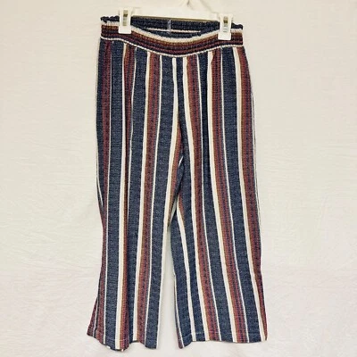 Drew Cropped Pants Flowy Size XS Stripe Blue Red White - Image 1 of 4