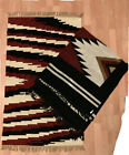 Southwest Aztec Native Pattern Hand Woven Throw Blanket and Rug Red Beige Black