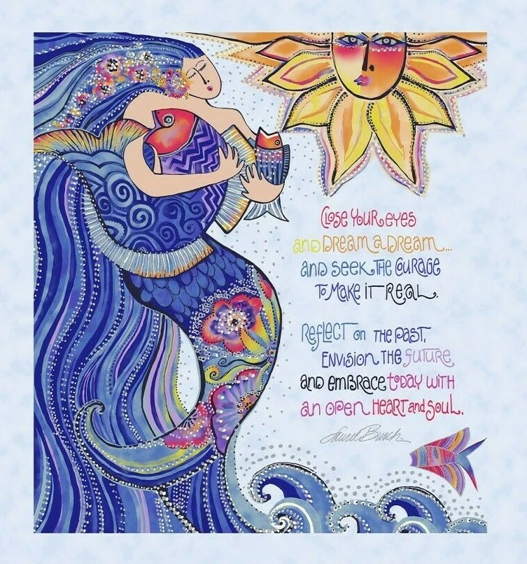 Sea Goddess Panel by Laurel Burch Designs for Clothworks - Item #y2596-84m