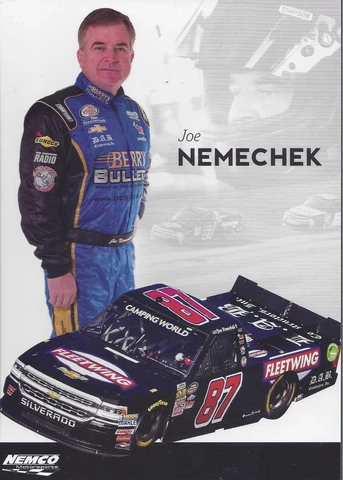 2017 JOE NEMECHEK "FLEETWING BERRYS BULLETS" #87 NASCAR CWTS TRUCK POSTCARD Cover