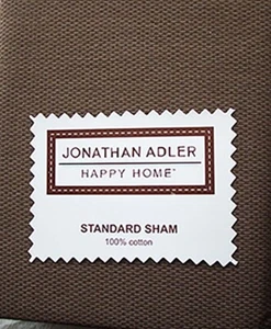 NWT Jonathan Adler Brown Cotton Woven Pillow Sham Solid Standard New - Picture 1 of 2