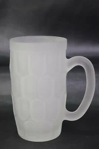 Frosted Beer Mug Stein White Satin Finish Thumbprint Britannia Tankards - Picture 1 of 7