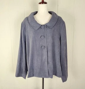 Cato Kunstleder Knopfleiste Blazer Kragen Jacke Damen Übergröße 22 W grau neu mit Etikett - Bild 1 von 17