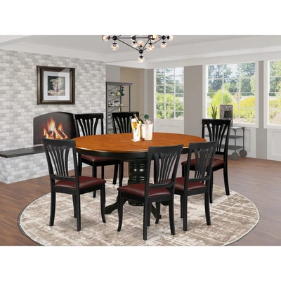 East West Furniture 7 Piece Kitchen Table Set- A Round - Image 1 of 4