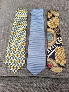 Paquete de 3 corbatas de seda Jacques Estier/Rene Chagal/Frangi hecho en Italia - Imagen 1 de 10