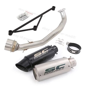 For Yamaha GY6 125CC 150CC Exhaust System Slip On Black Muffler Header Link Pipe - Picture 1 of 13