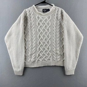 Vintage Dockers Sweater Womens Medium Cotton Cable Knit Roll Collar 90s USA - Picture 1 of 12