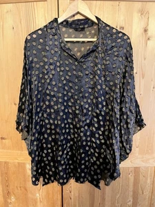 Ruti Short Sleeve Will Blend Polka Dot Blouse Size S/M - Picture 1 of 8