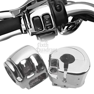Chrome Switch Housing Cover For Harley Dyna Street Bob Softail Sportster 2011-24 - Picture 1 of 22