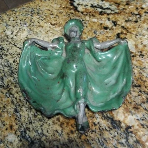 Early ANTIQUE Art Deco FIGURAL ASHTRAY BALLERINA, LADY DANCER ash tray - Picture 1 of 12