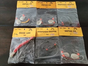 Lote 6 plataformas de agua salada y señuelo de róbalo Capt Tom’s vintage Sheepshead Drift - Imagen 1 de 7