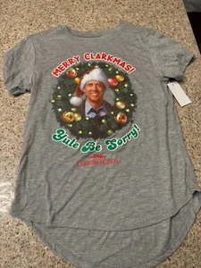 Merry Clarksmas! Yule Be Sorry Christmas Vacation Juniors Grey T-Shirt (XL) NEW - Picture 1 of 1